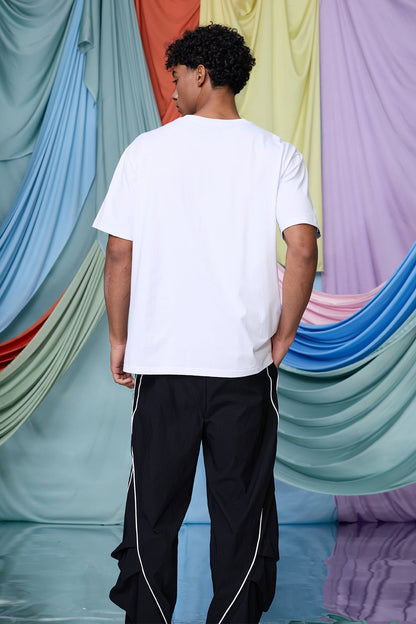 Fluid Graphic Print T-Shirt White