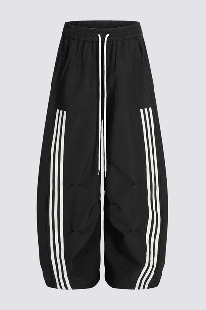 Fluid Layer Stripe Wide Leg Pants