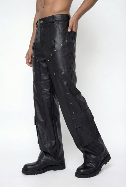 Fluid Routine Faux Leather Straight Pants