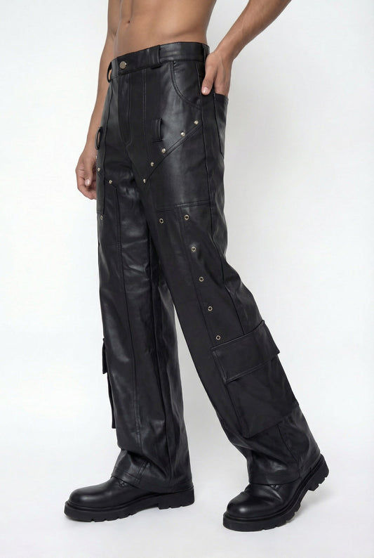 Fluid Routine Faux Leather Straight Pants