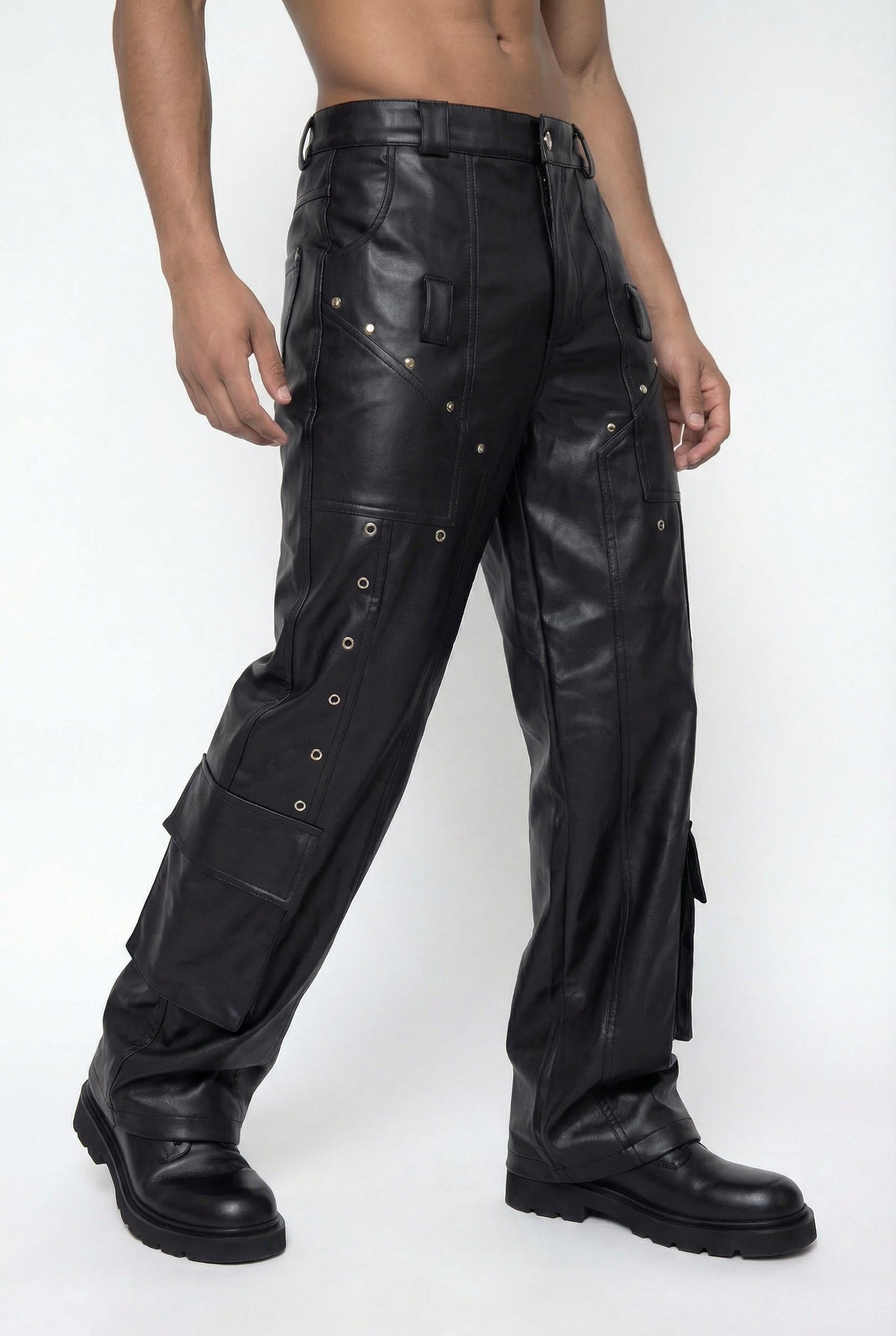Fluid Routine Faux Leather Straight Pants