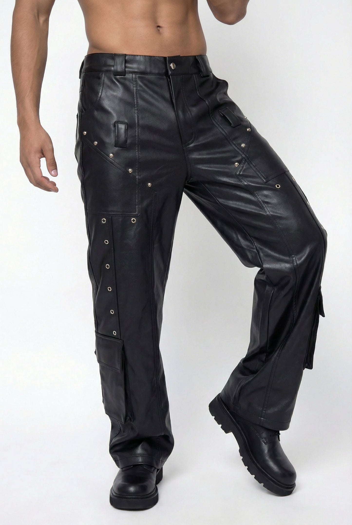 Fluid Routine Faux Leather Straight Pants