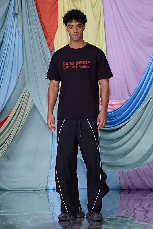 Fluid Graphic Print T-Shirt Black