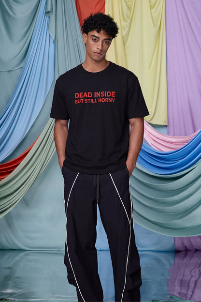 Fluid Graphic Print T-Shirt Black