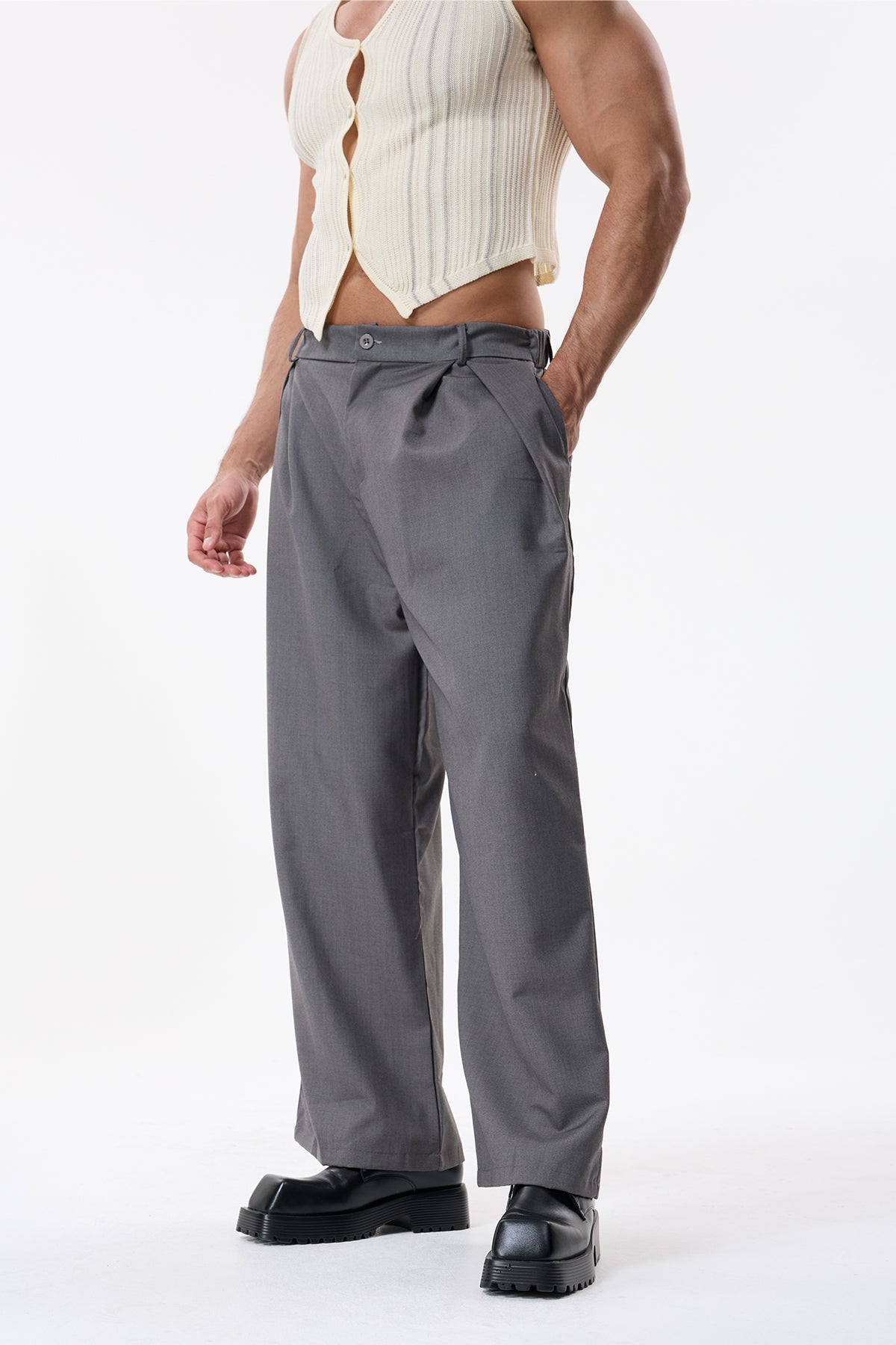Frame Track Ruched Straight Pants