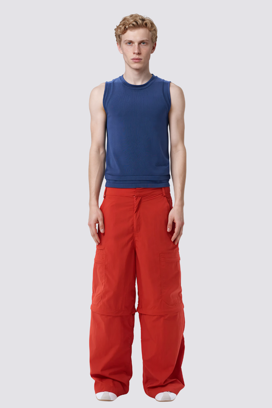 Free Slant Sleeveless Top Blue