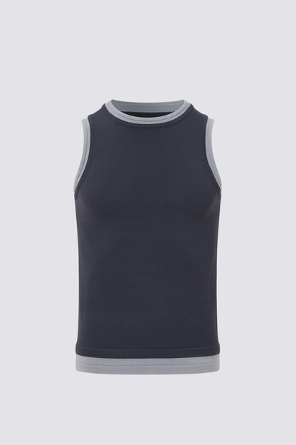 Free Slant Sleeveless Top Grey