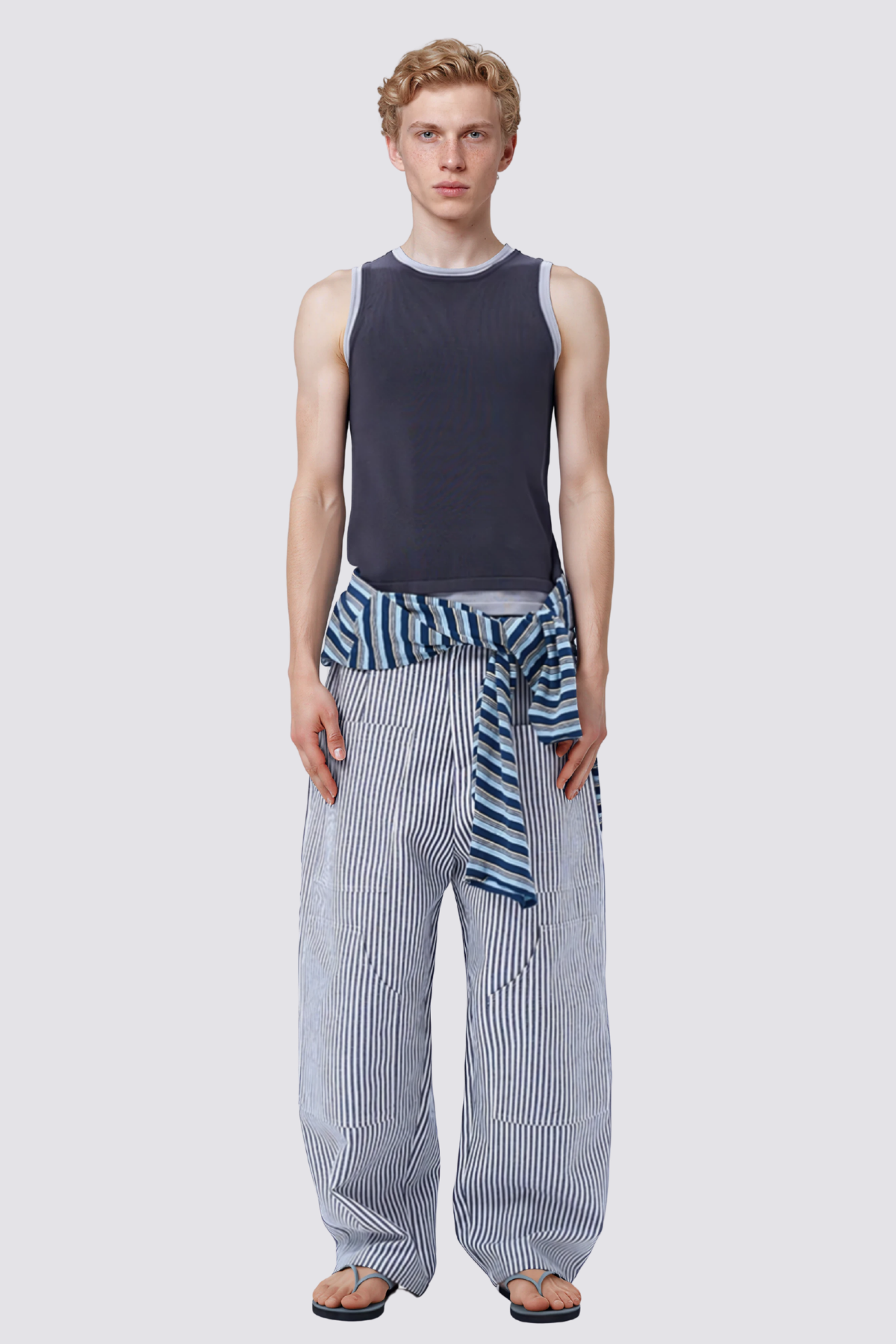 Free Slant Sleeveless Top Grey