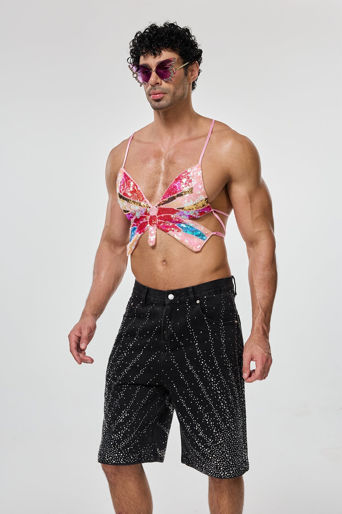 Freedom Twist Butterfly Sequin Top