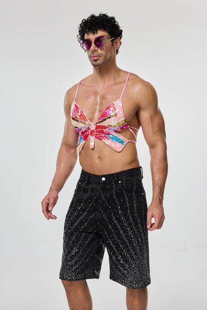 Freedom Twist Butterfly Sequin Top