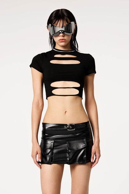 Fresh Bite Short Sleeve Cutout Top