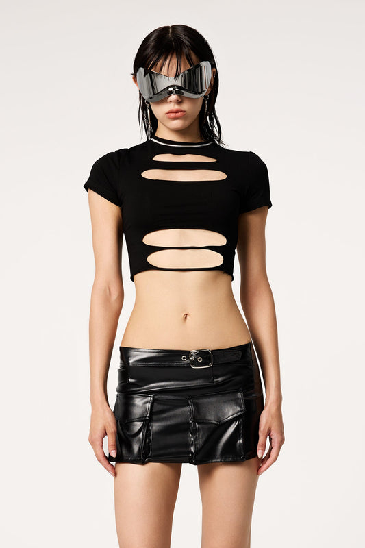 Fresh Bite Short Sleeve Cutout Top