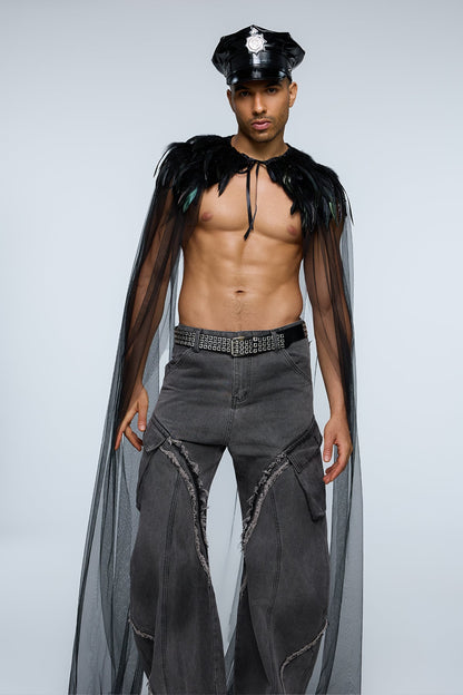 Friction Core Feather Cape