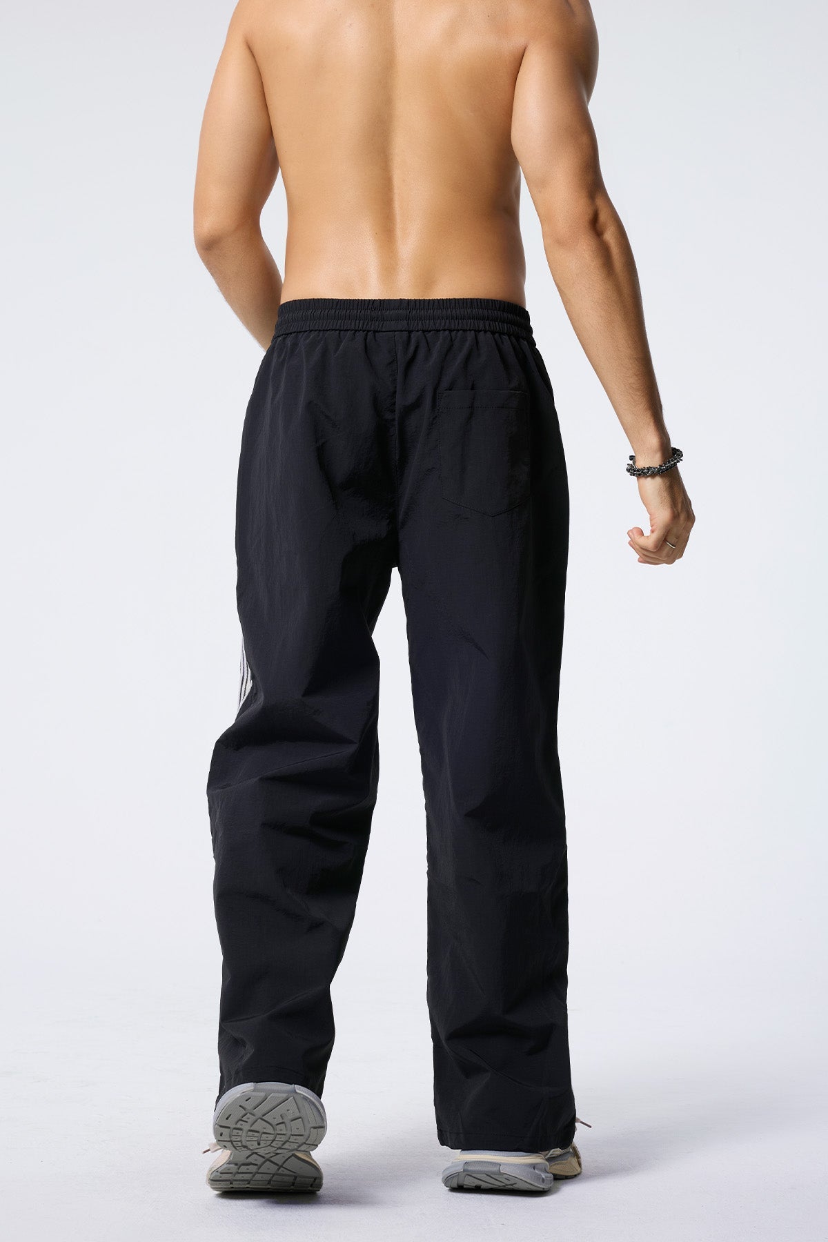 Future Shell Striped Straight Deconstructed Pants