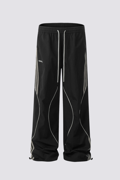 Future Shell Striped Straight Deconstructed Pants