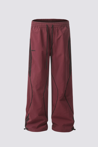 Future Shell Striped Straight Deconstructed Pants