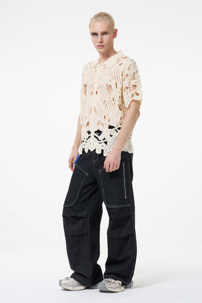 Gentle Structure Cutout Knit Shirt