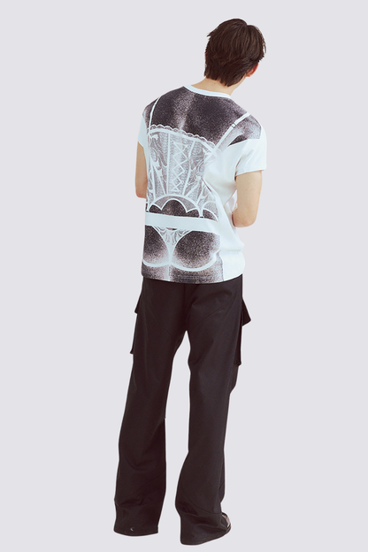 Ghost Tone Print T-Shirt White