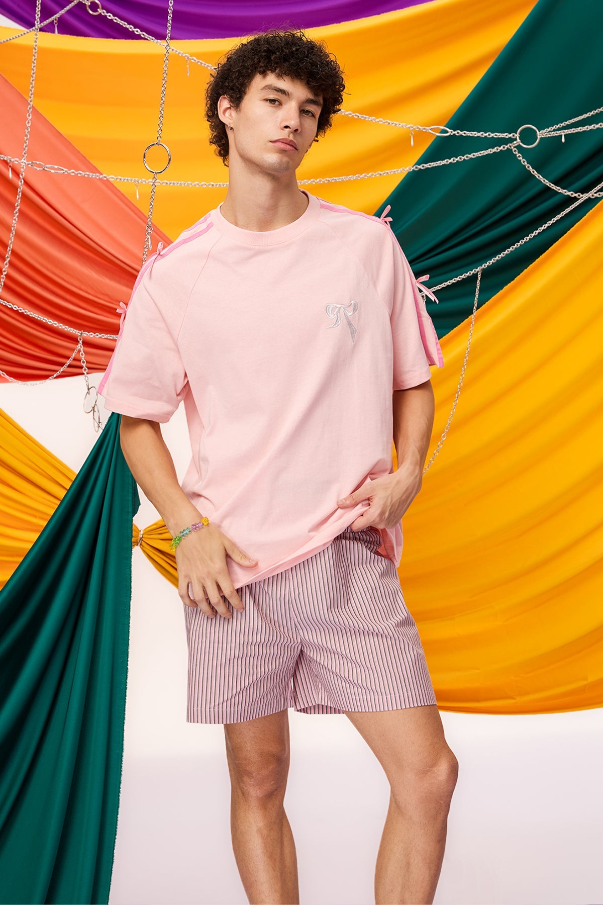 Glimmer Flow Bow Embroidery T-Shirt