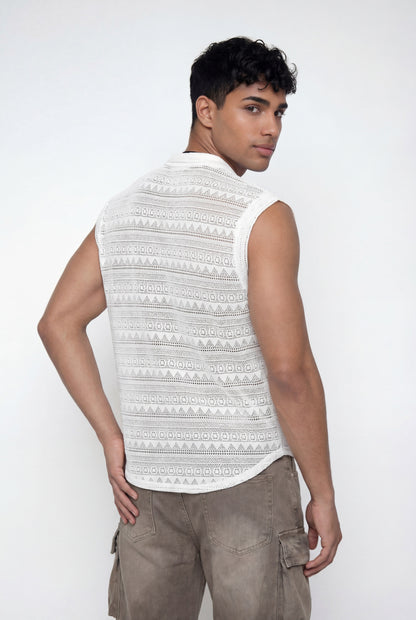 Glint Motion Mesh Sleeveless Top