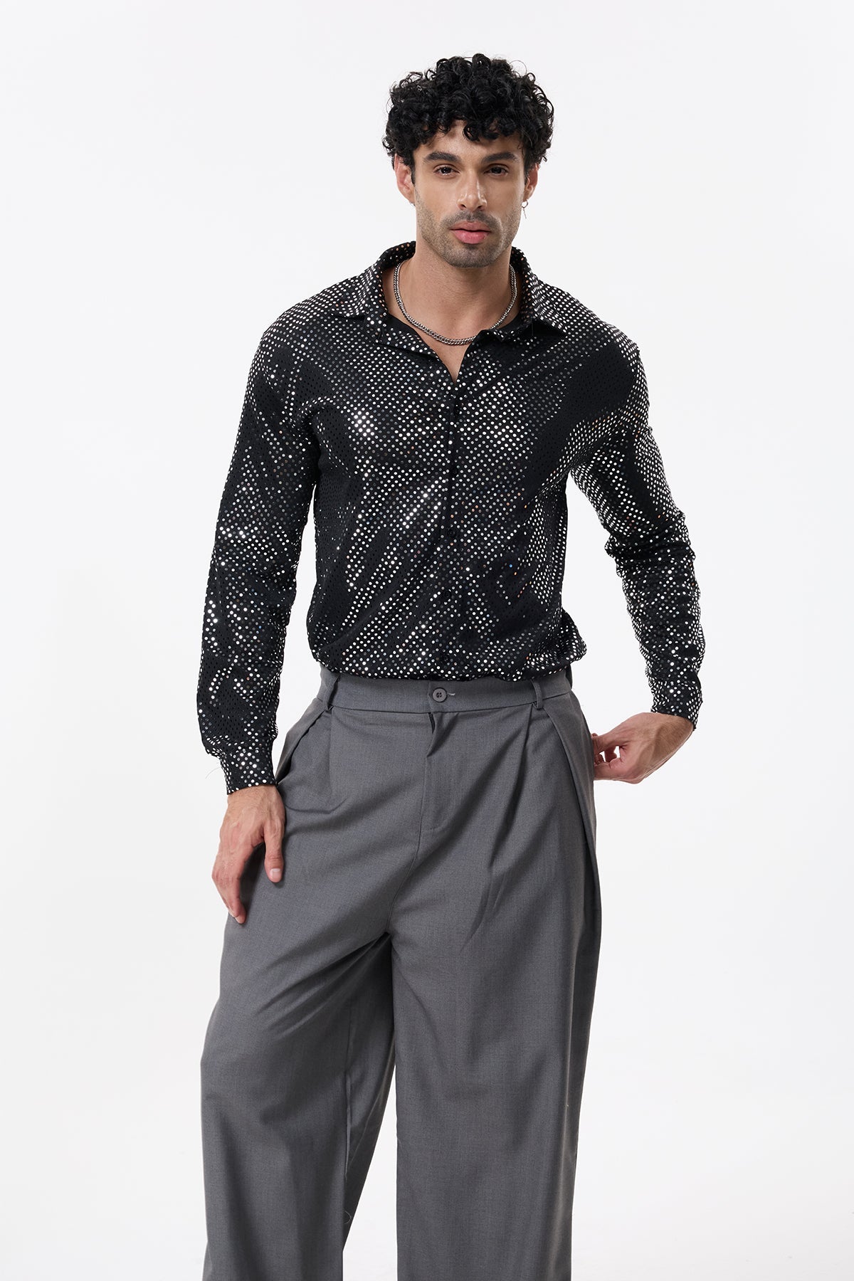 Glitter Star Long Sleeve Sequin Shirt