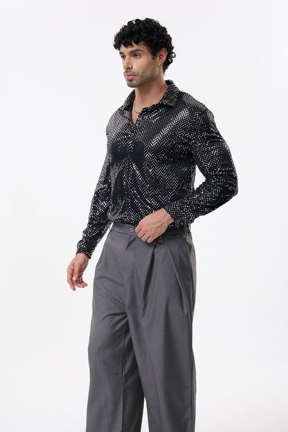 Glitter Star Long Sleeve Sequin Shirt