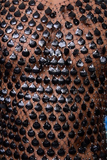 Gloom Crystal Shell Embellished Tank Top Black