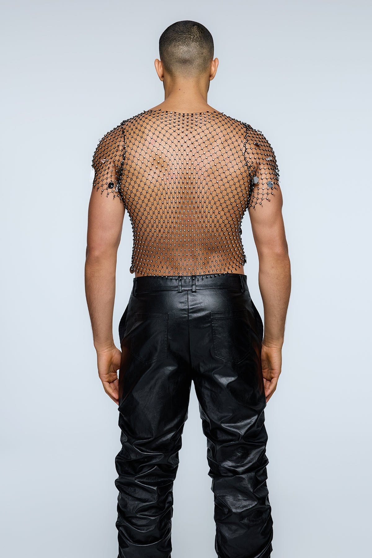 Gloss Alloy Sequin Rhinestone Chainmail Top