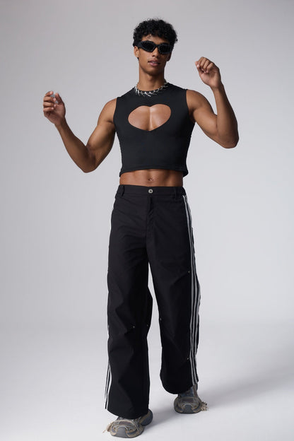 Glow Cut Heart Cutout Crop Top