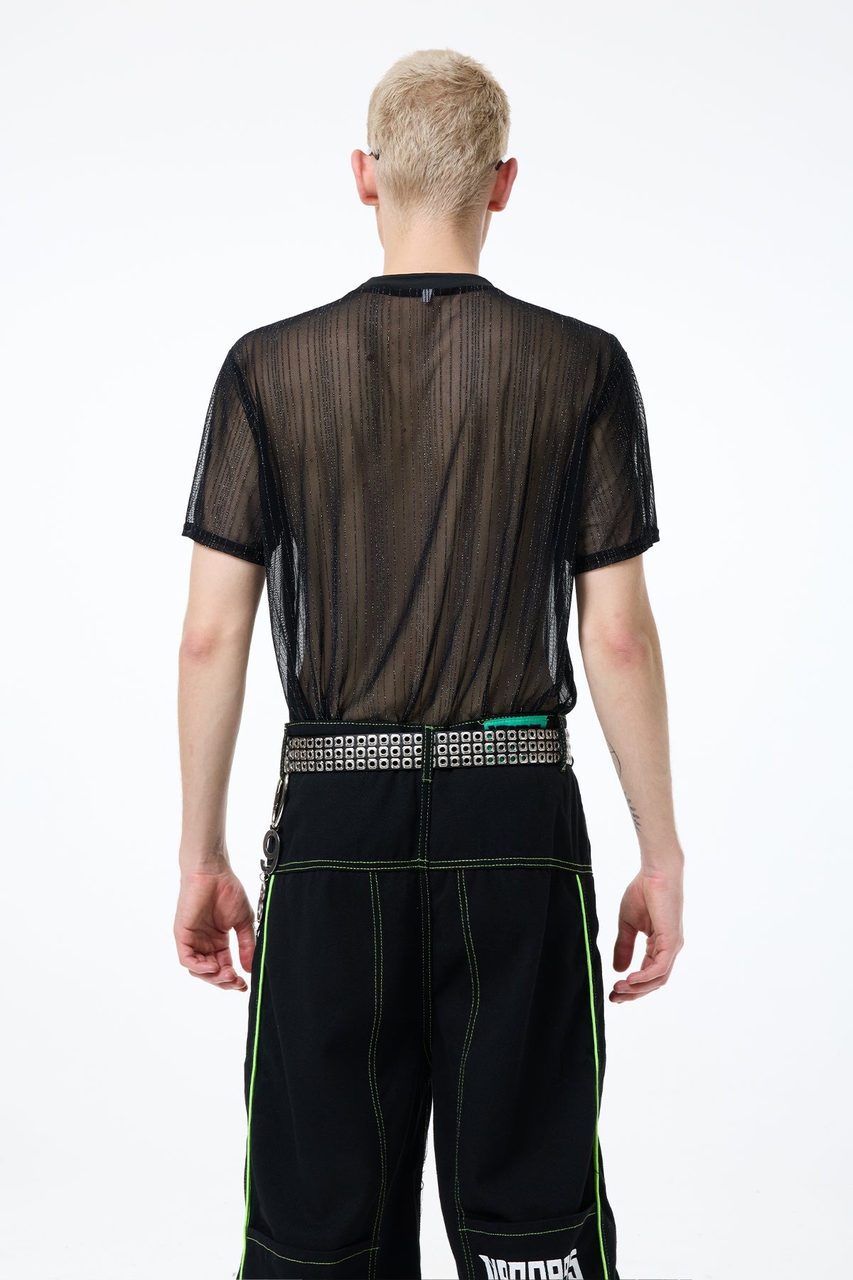 Glow Flow Mesh Top Black