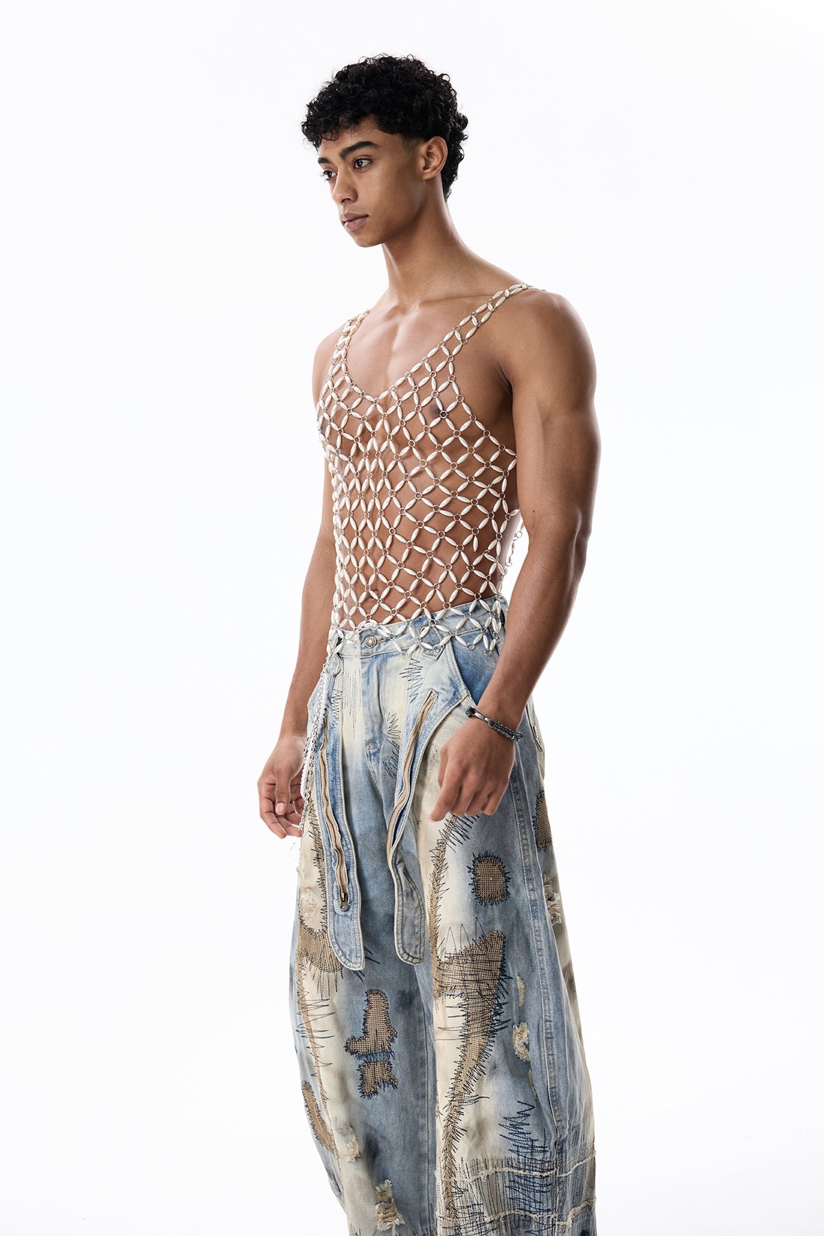 Glow Pearl Cutout Sleeveless Top