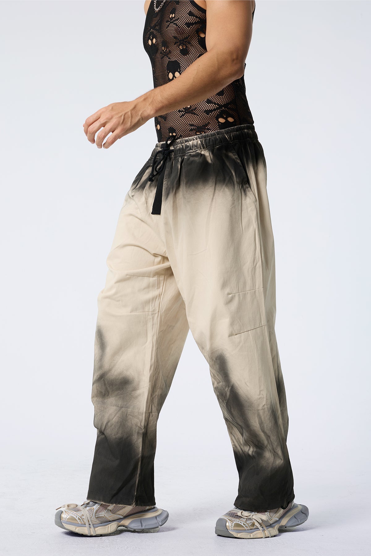 Grey Dash Straight Pants