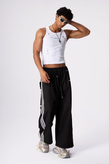 Grey Syntax Ripped Sleeveless Top White