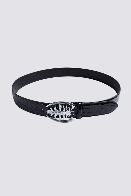 Grip Chain Crocodile Pattern Belt