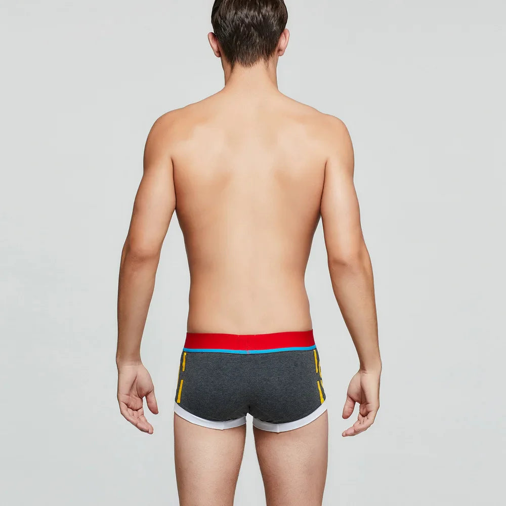 SEOBEAN Athletic Print Cotton Boxer Briefs