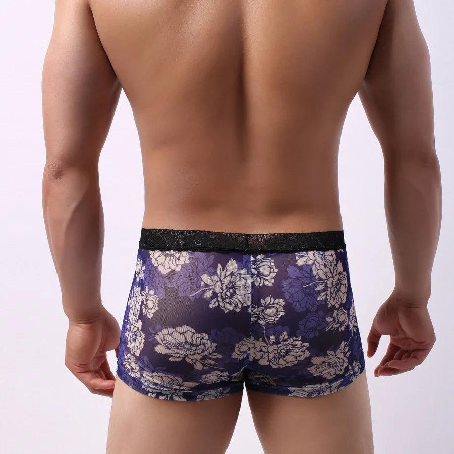 Tight Floral Print Boxer Briefs