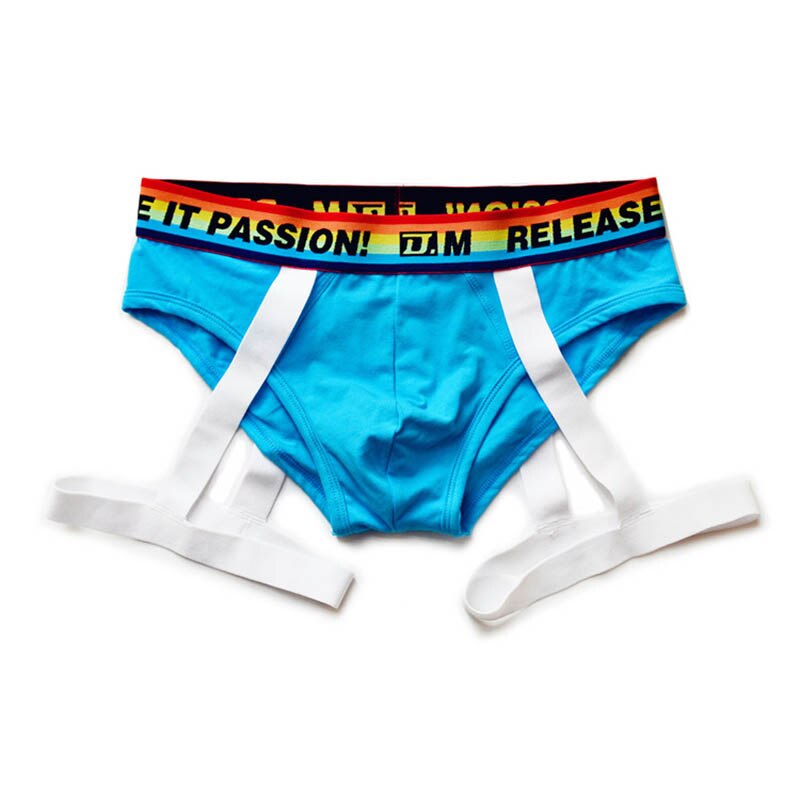 D.M. Rainbow Solid Color Suspender Briefs