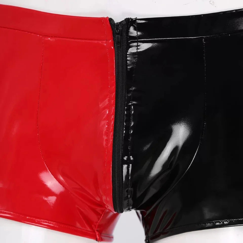 Joker Red & Black Wet Look Boxer Underwear