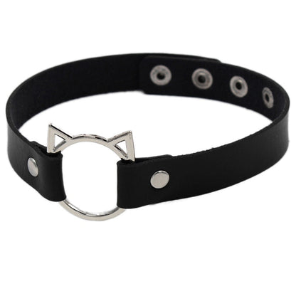Heart Buckled Leather Choker
