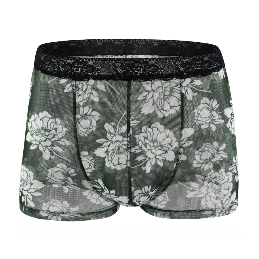 Tight Floral Print Boxer Briefs