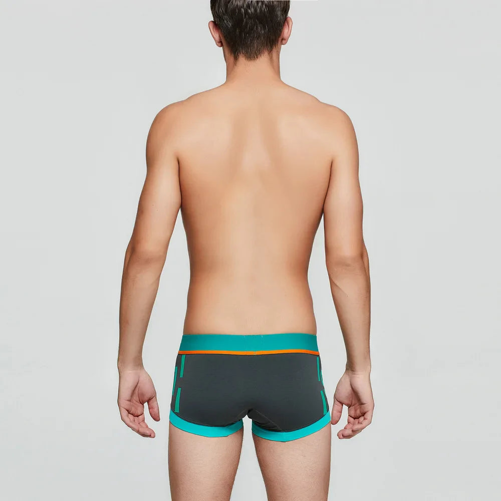 SEOBEAN Athletic Print Cotton Boxer Briefs