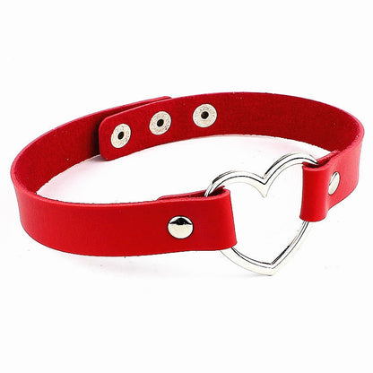 Heart Buckled Leather Choker