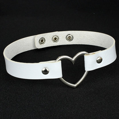Heart Buckled Leather Choker