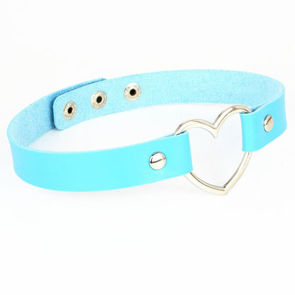 Heart Buckled Leather Choker