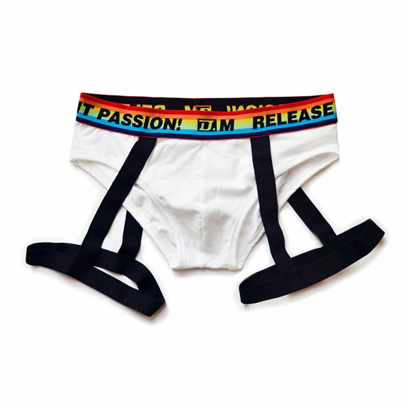 D.M. Rainbow Solid Color Suspender Briefs