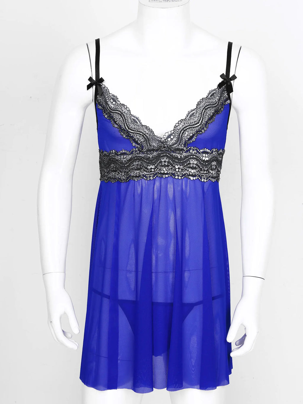 Mesh Floral Lace Sissy Mini Nightgown Set