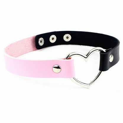 Heart Buckled Leather Choker