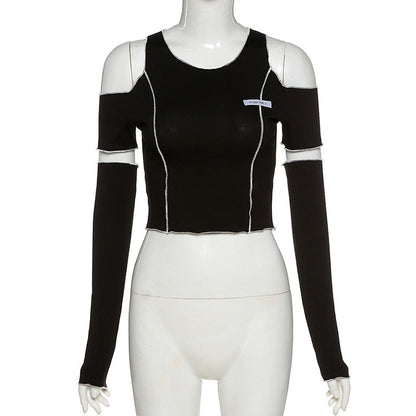 Black Cut-out Crop Top
