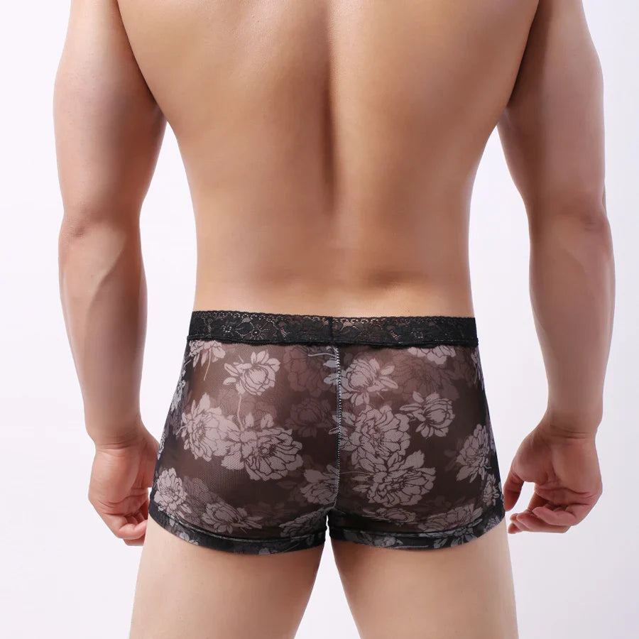 Tight Floral Print Boxer Briefs