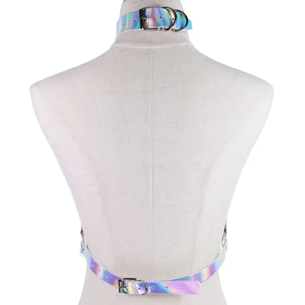 HoloGlam Punk Leather Harness Top